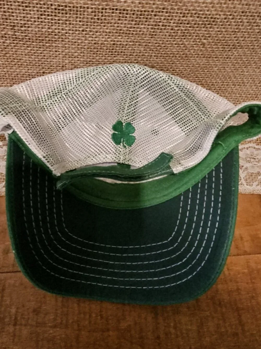 Green Budweiser Green Shamrock /Four Leaf Clover Mesh Adjustable Baseball Cap
